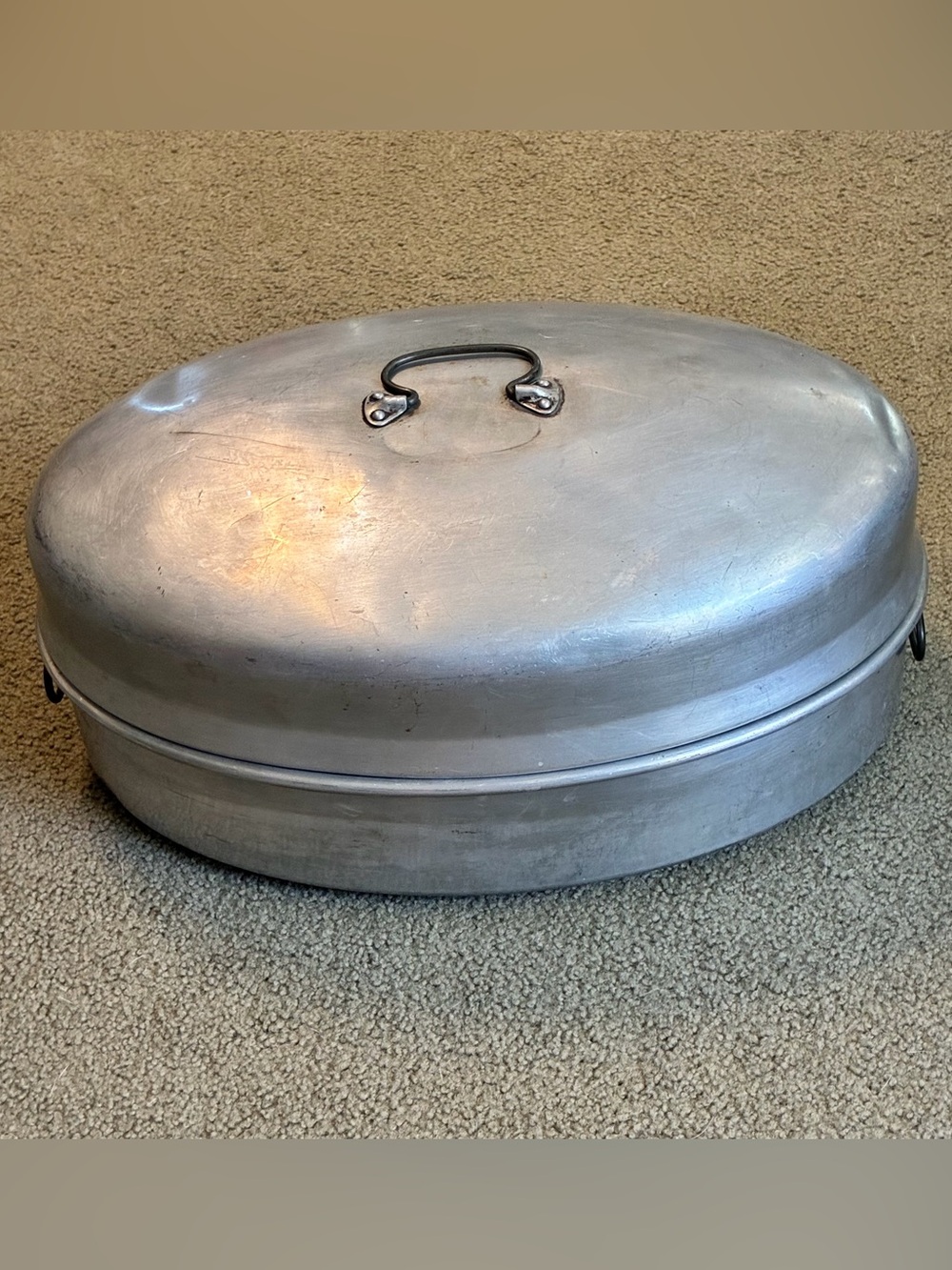 Buckeye Aluminum Oval Roaster Large Approx 17"x 12" x 8", Dings, Dents, & Scuffs